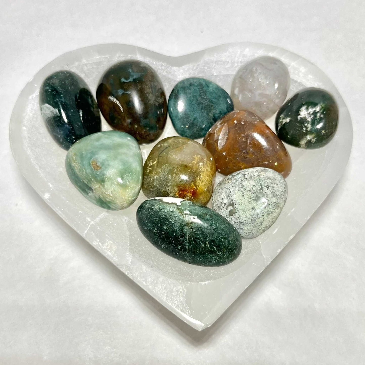 Moss Agate Tumbled Pocket Stone Sacred Crystals