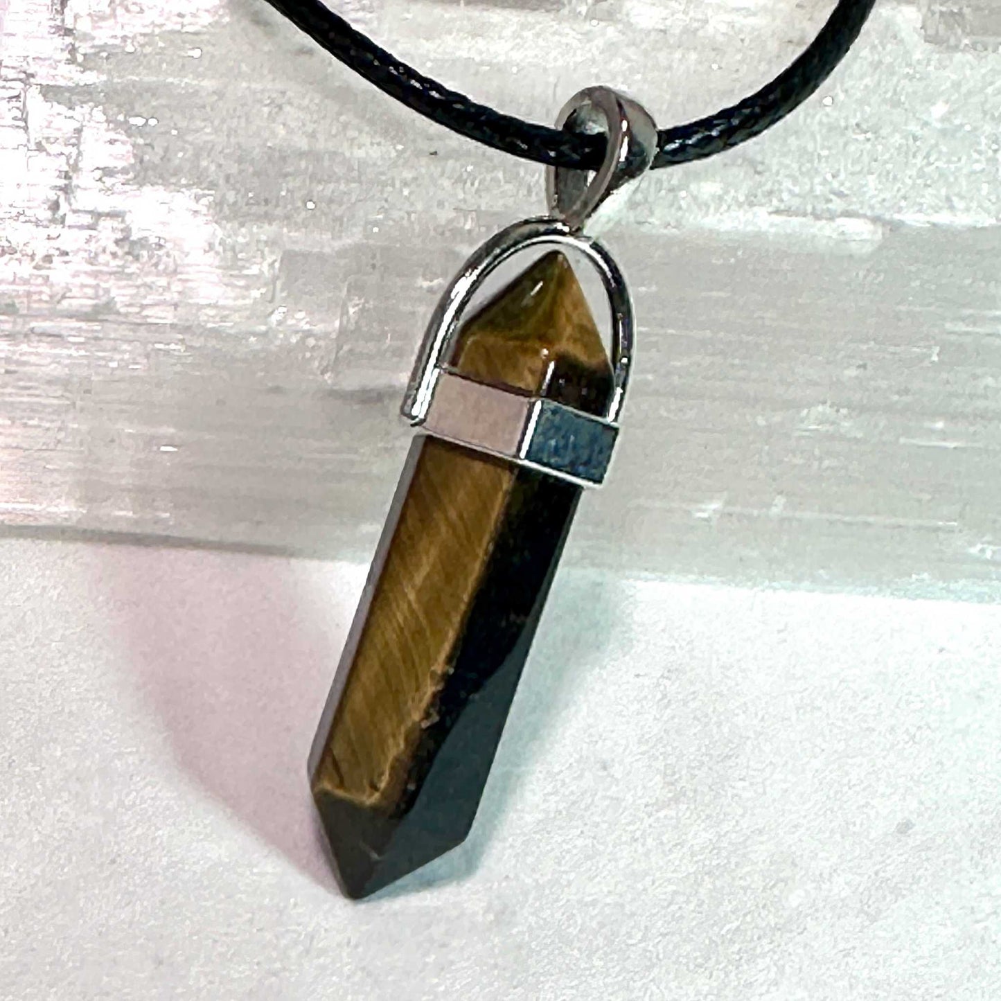 Tiger Eye Bullet Point Necklace Sacred Crystals