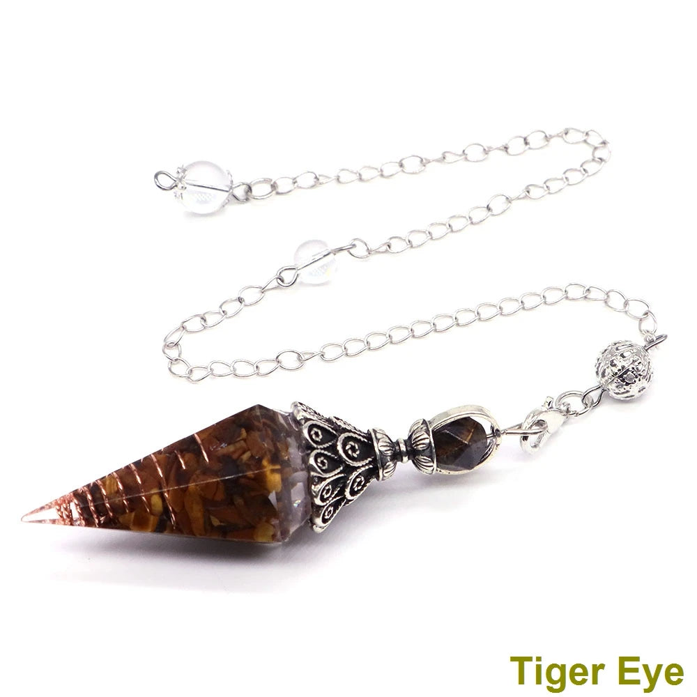 Healing Spiritual Divination Crystal Hexagonal Pointed Pendulums Midnightt Light