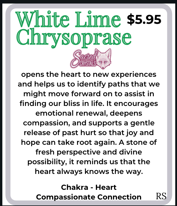 Rough White Lime Chrysoprase – Raw Stone from Indonesia Sacred Crystals