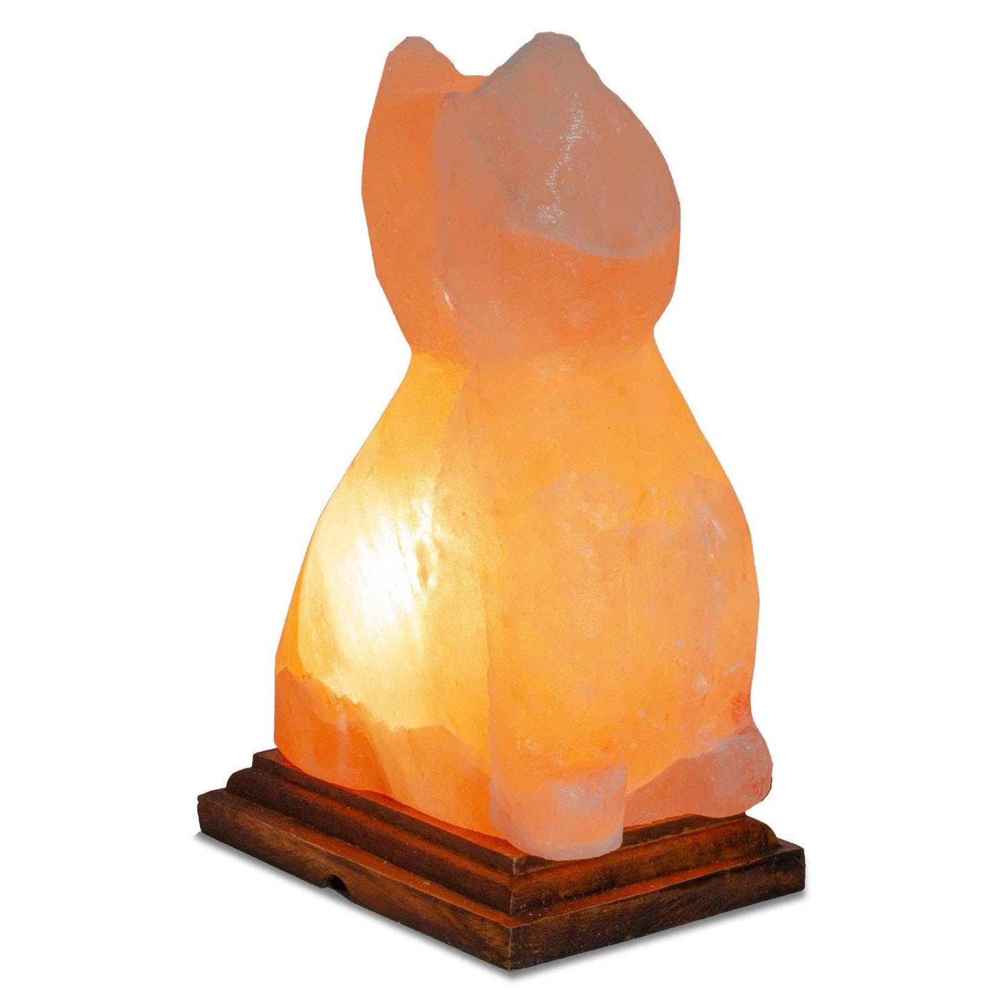 Cat Shaped Salt Lamp  - 10" avg. - Cord, Bulb, Dimmer Sacred Crystals