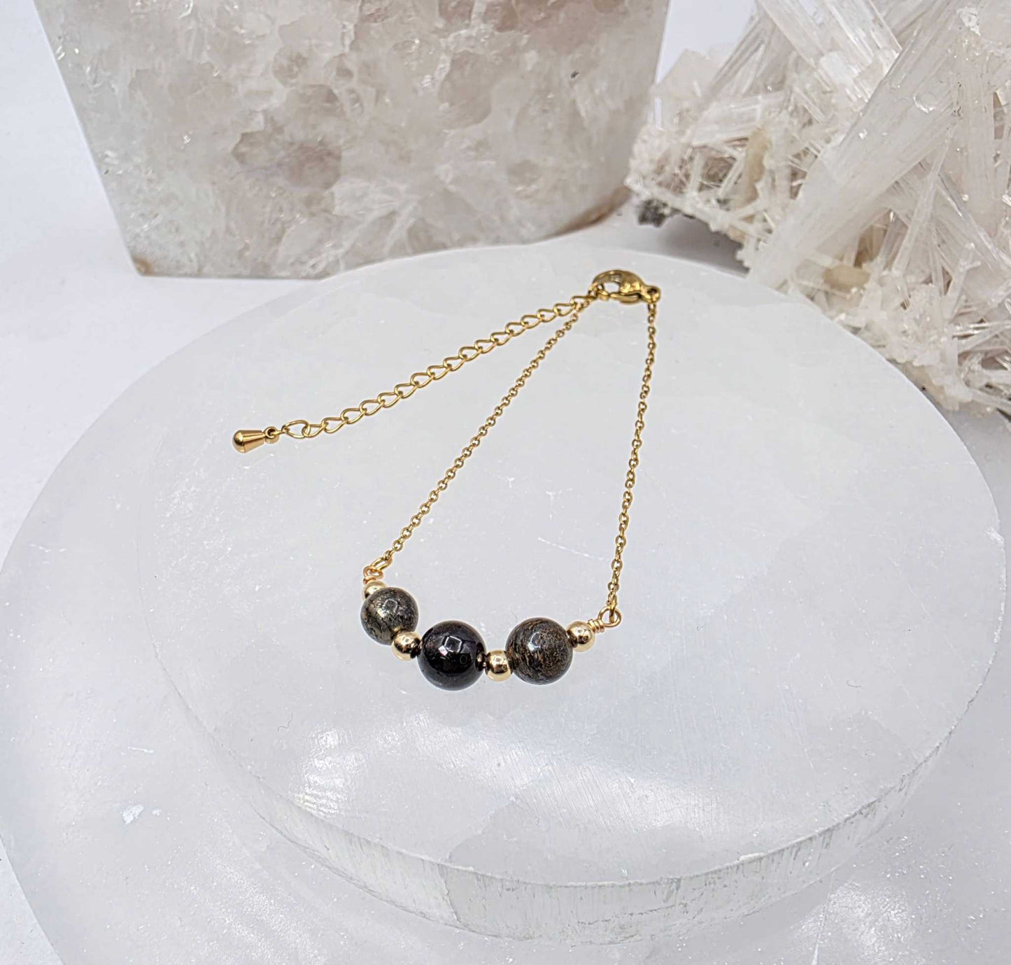 STAY IN MY POWER - Pyrite, Bronzite, Garnet Jewelry Set Sacred Crystals