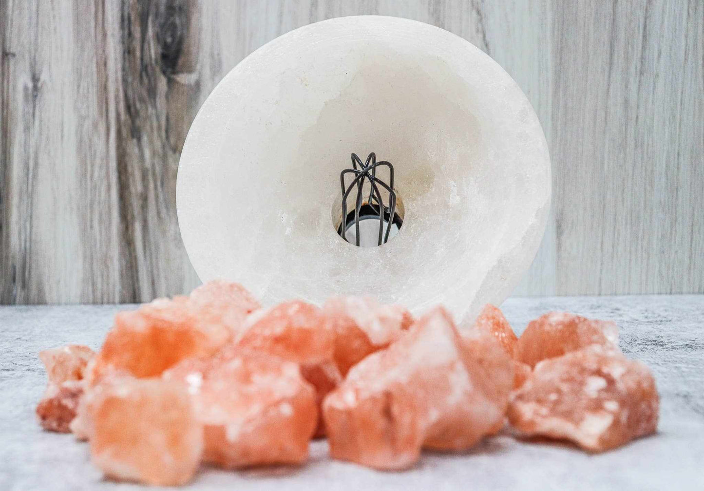 Himalayan Salt "Fire On Ice" Abundance Bowl 7" Sacred Crystals