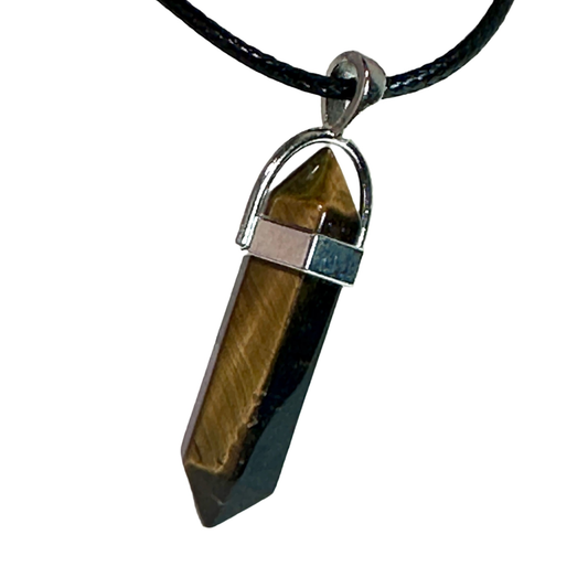 Tiger Eye Bullet Point Necklace Sacred Crystals