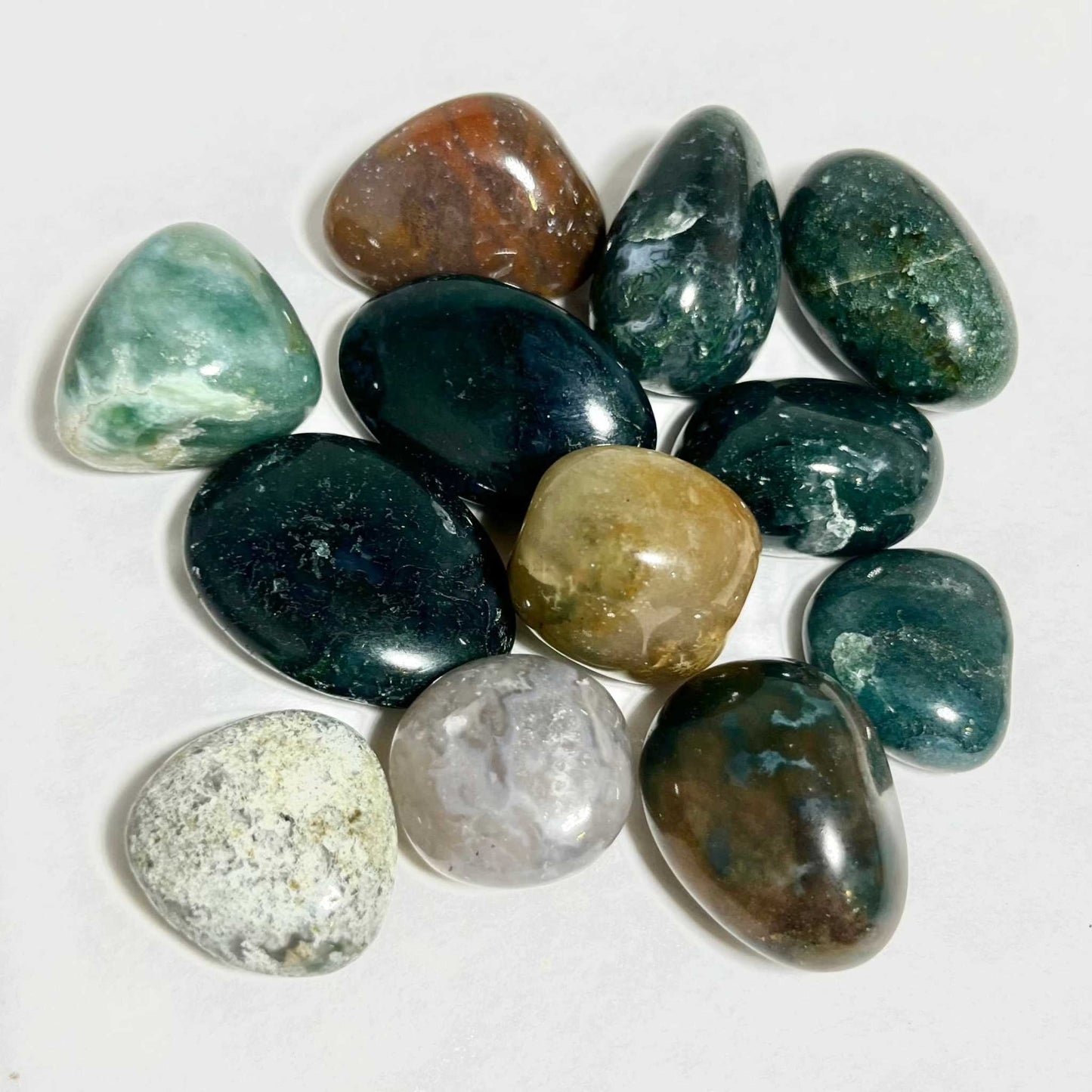 Moss Agate Tumbled Pocket Stone Sacred Crystals