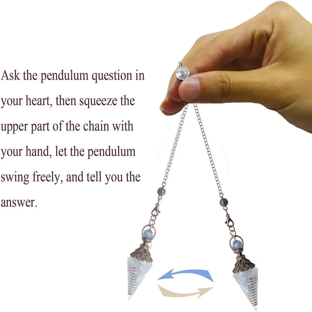 Healing Spiritual Divination Crystal Hexagonal Pointed Pendulums Midnightt Light