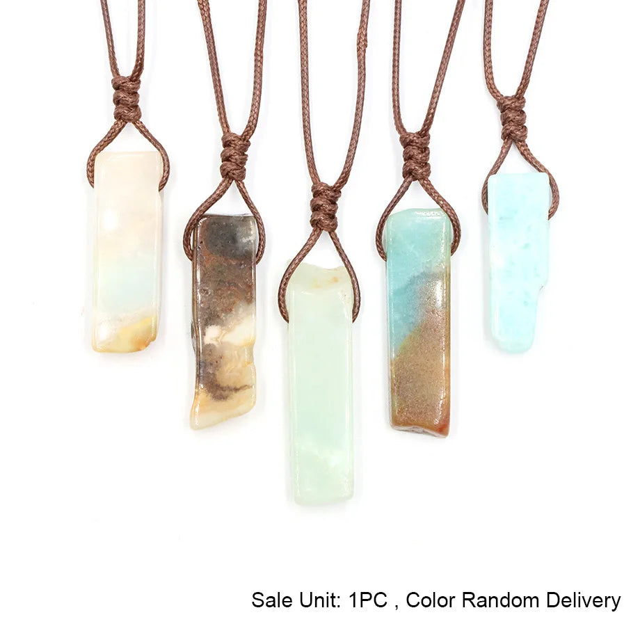 Healing Crystal Slice Pendant Necklaces Midnightt Light
