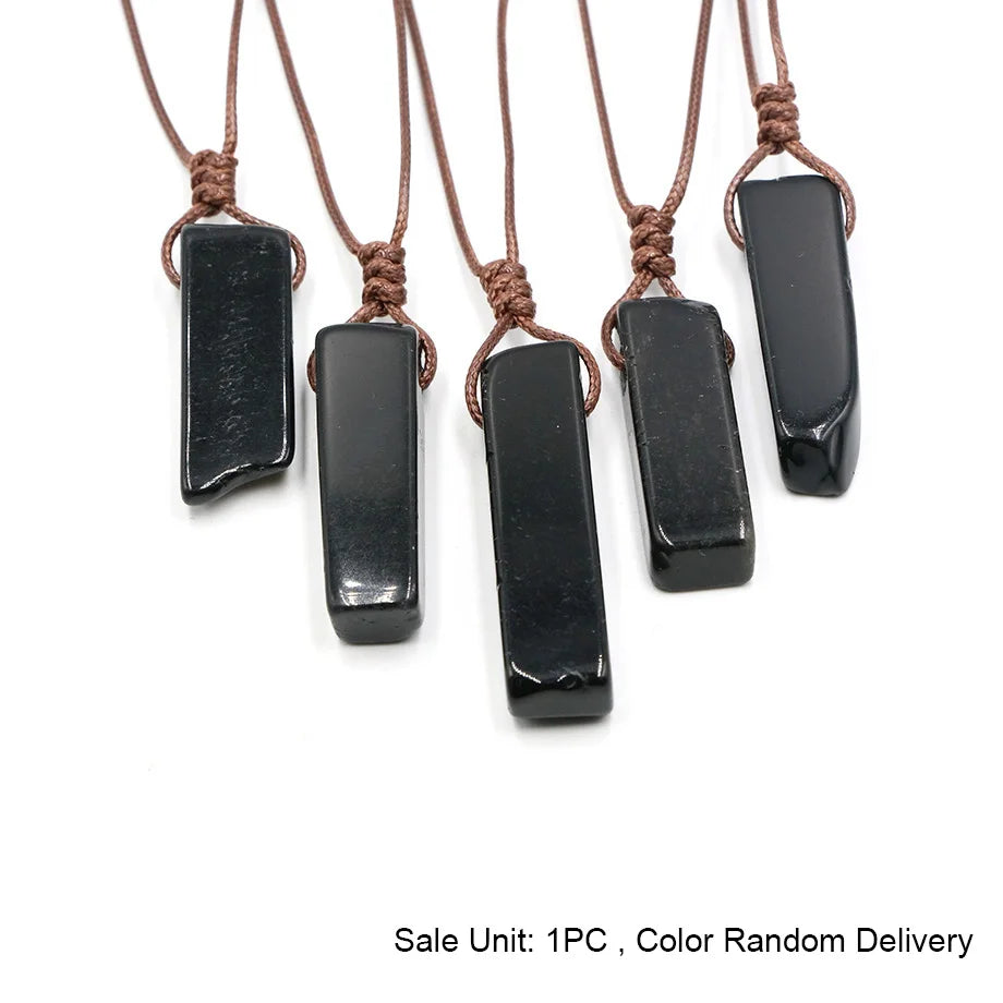 Healing Crystal Slice Pendant Necklaces Midnightt Light