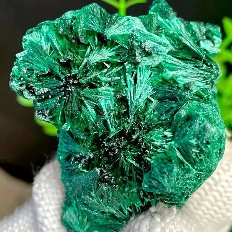 Natural Raw Irregular Green Malachite Crystal Midnightt Light