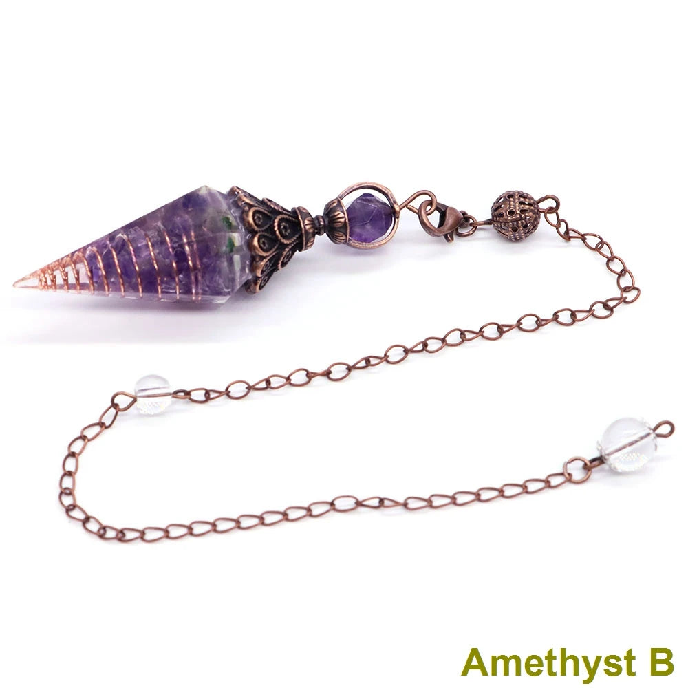 Healing Spiritual Divination Crystal Hexagonal Pointed Pendulums Midnightt Light