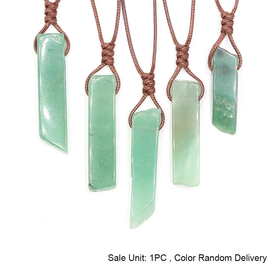 Healing Crystal Slice Pendant Necklaces Midnightt Light