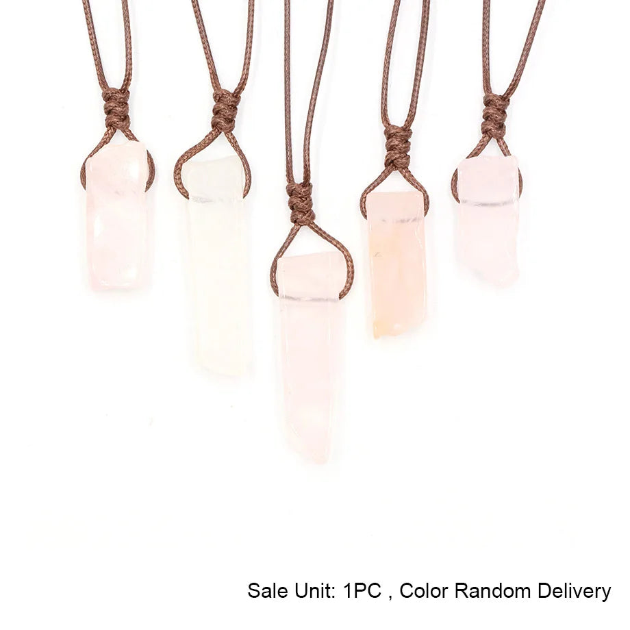Healing Crystal Slice Pendant Necklaces Midnightt Light