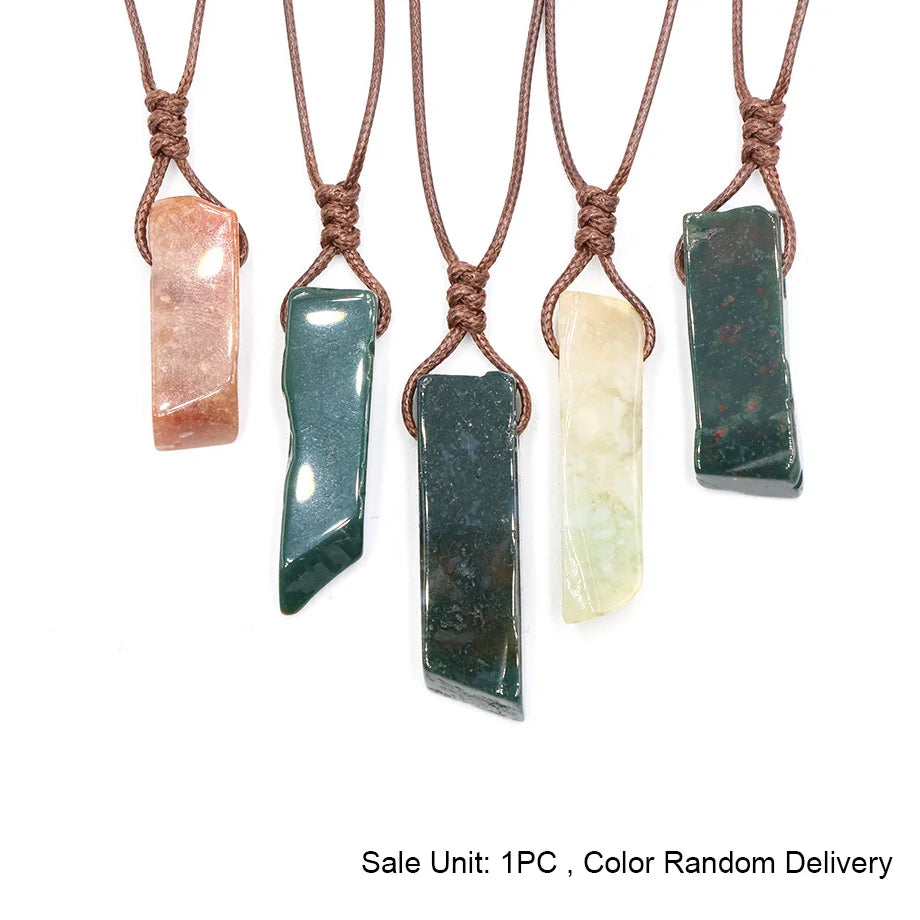 Healing Crystal Slice Pendant Necklaces Midnightt Light