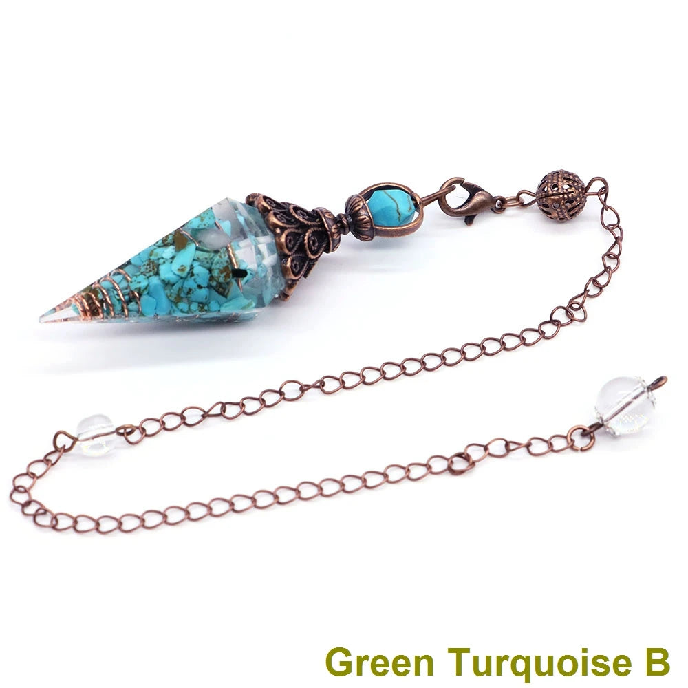 Healing Spiritual Divination Crystal Hexagonal Pointed Pendulums Midnightt Light
