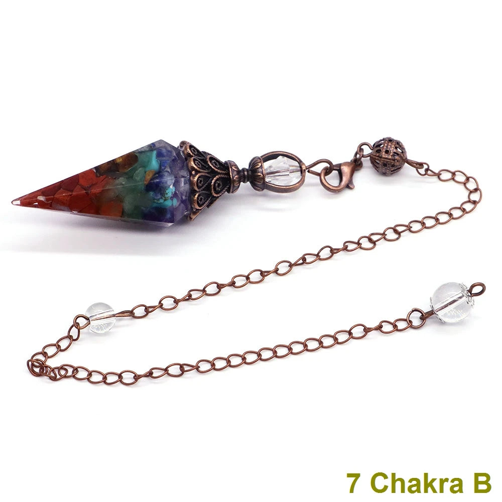 Healing Spiritual Divination Crystal Hexagonal Pointed Pendulums Midnightt Light