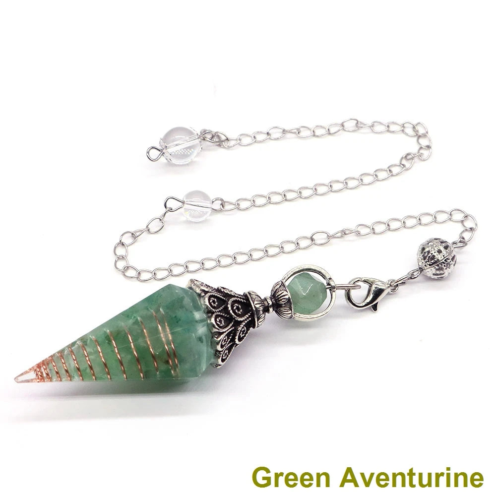 Healing Spiritual Divination Crystal Hexagonal Pointed Pendulums Midnightt Light