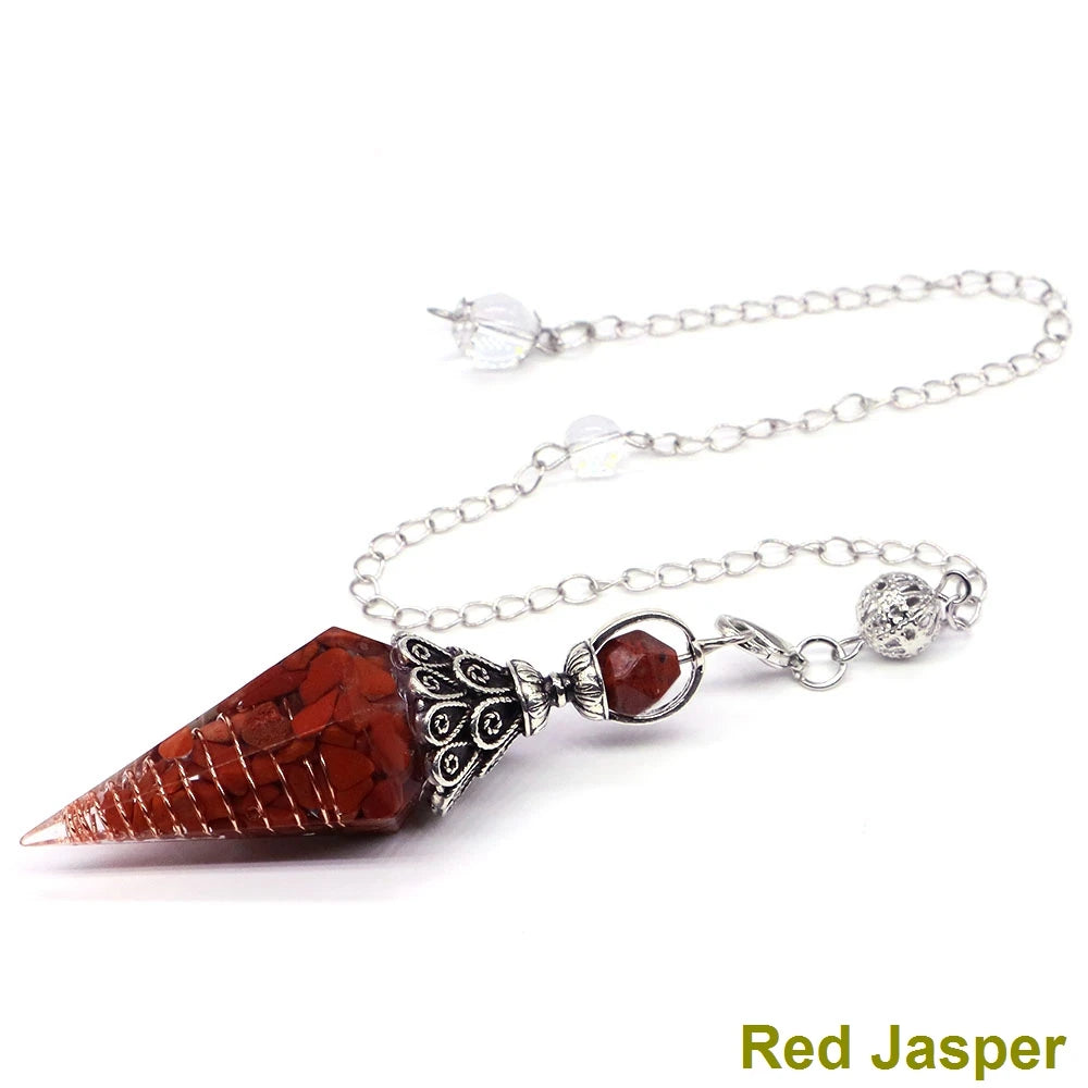 Healing Spiritual Divination Crystal Hexagonal Pointed Pendulums Midnightt Light