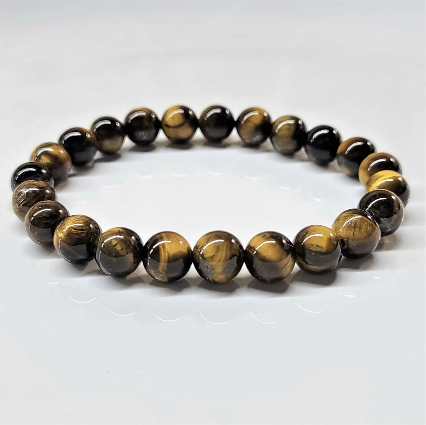 Tiger Eye Round Bead Bracelet - Grounded Confidence Sacred Crystals