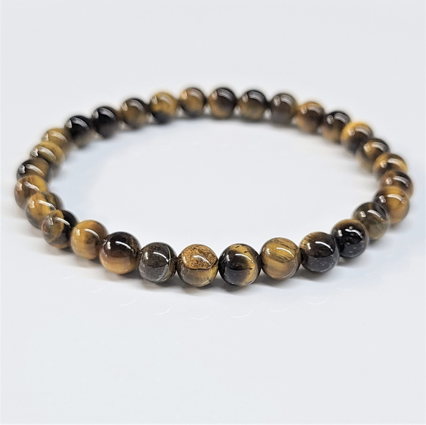 Tiger Eye Round Bead Bracelet - Grounded Confidence Sacred Crystals