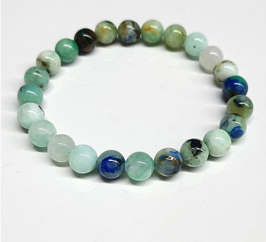 Azurite Round Bead Bracelet  8mm - Inner Awareness Sacred Crystals