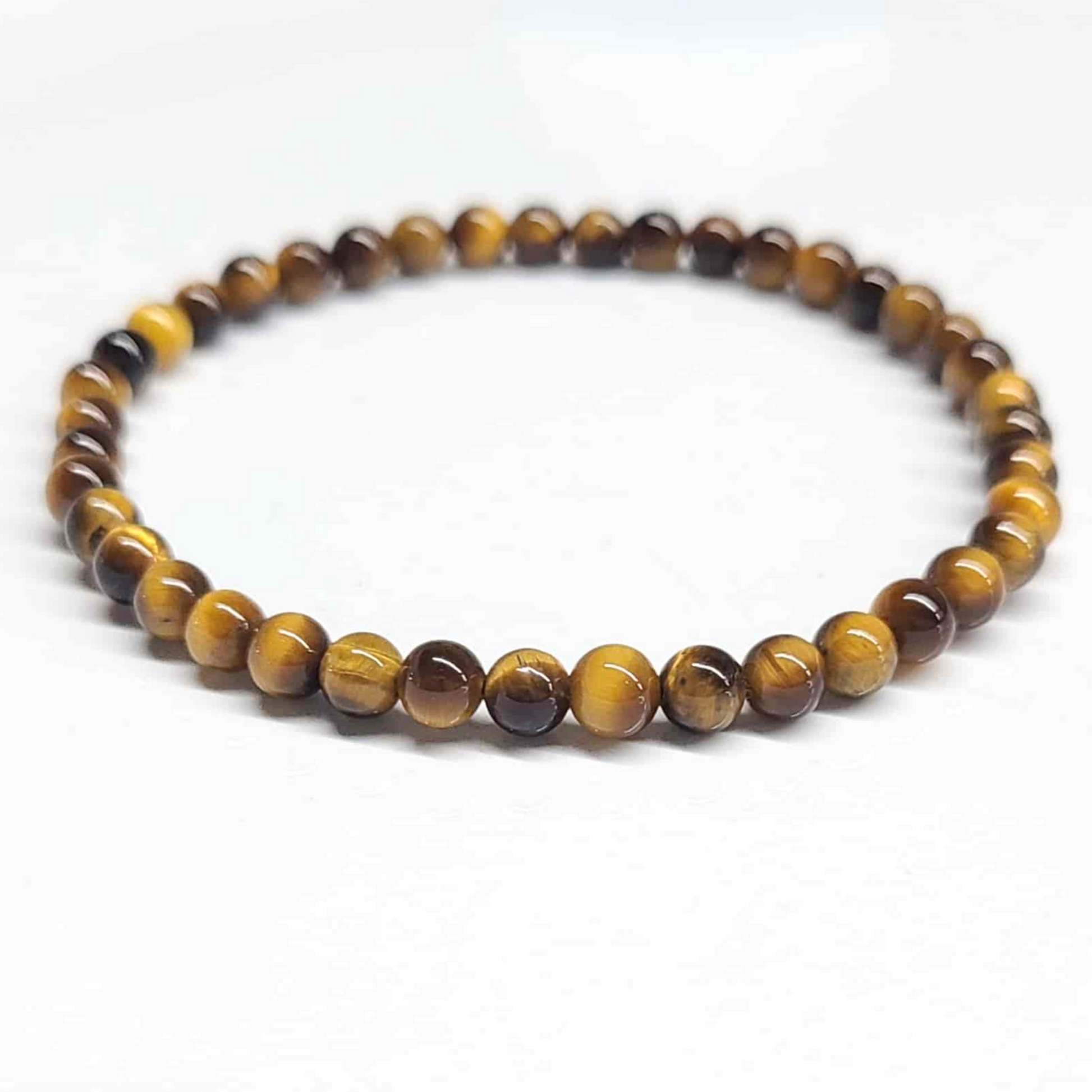 Tiger Eye Round Bead Bracelet - Grounded Confidence Sacred Crystals