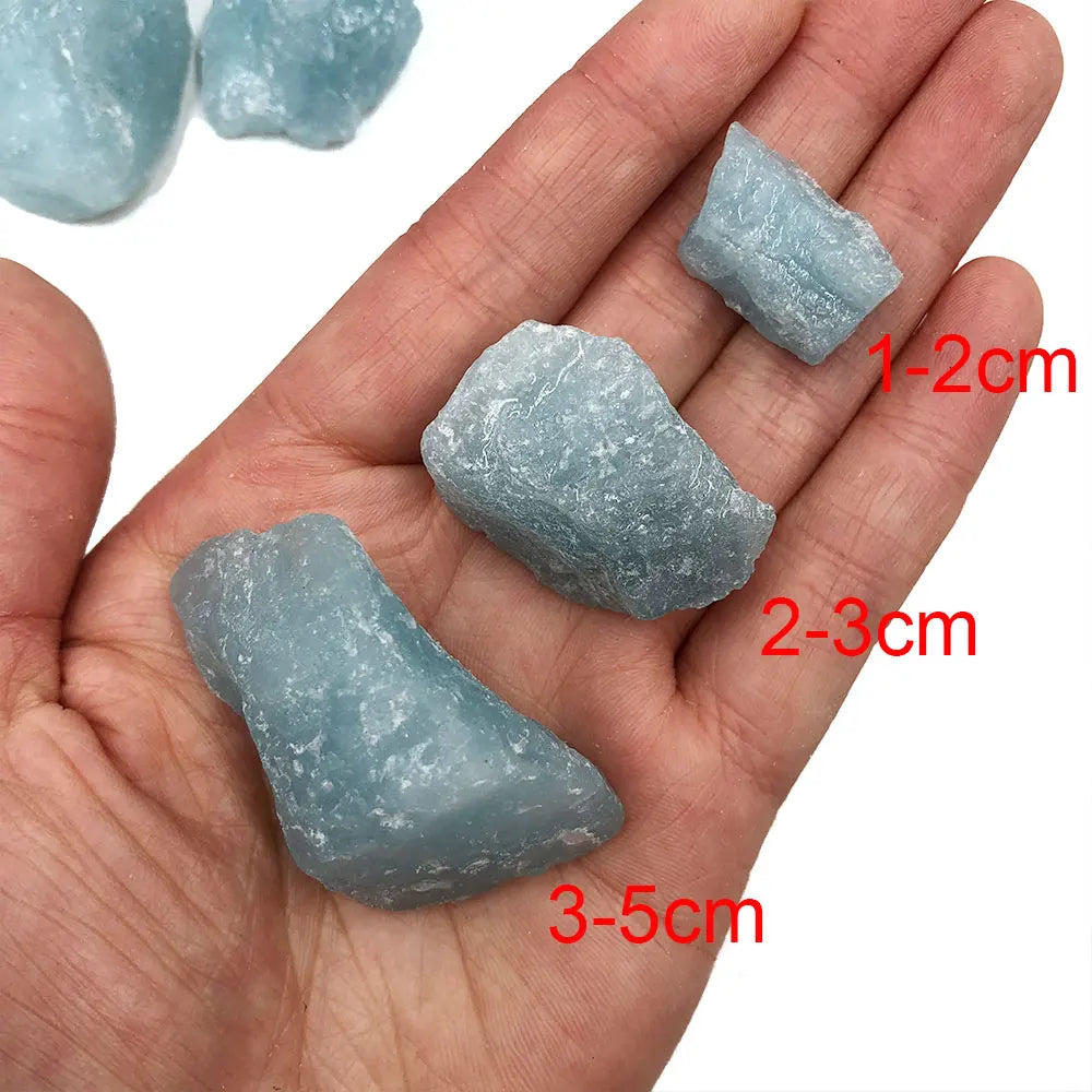 Natural Raw Aquamarine Crystals Midnightt Light