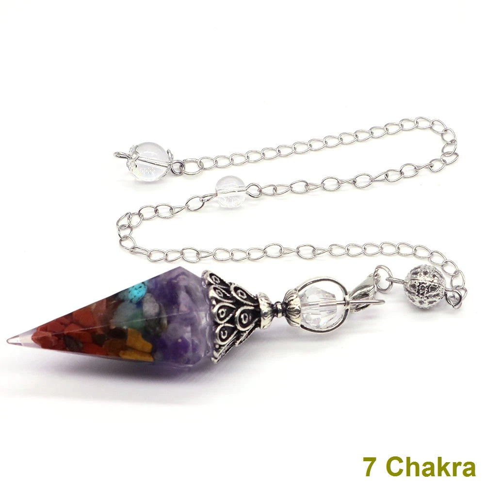 Healing Spiritual Divination Crystal Hexagonal Pointed Pendulums Midnightt Light