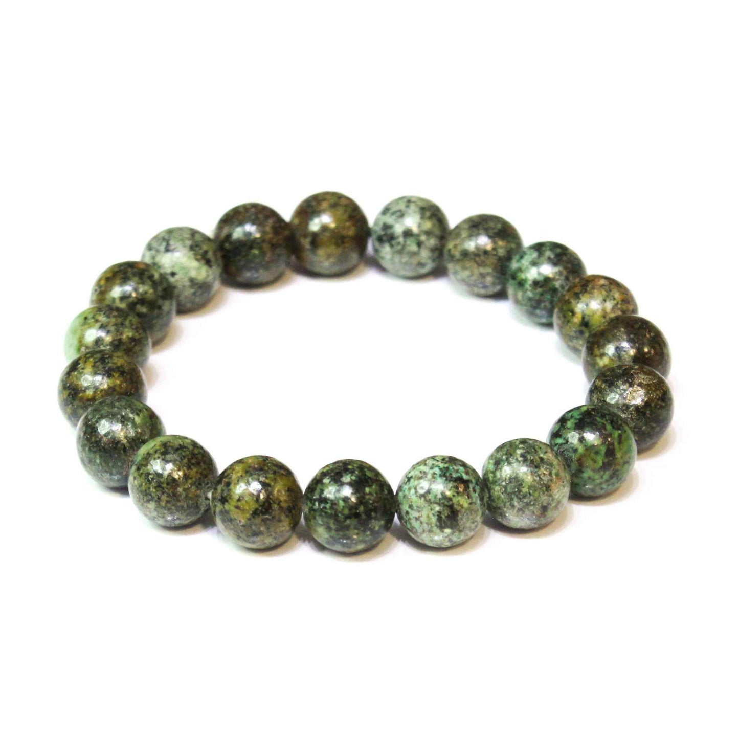 African Turquoise Round Bead Bracelet - Evolutionary Growth Sacred Crystals