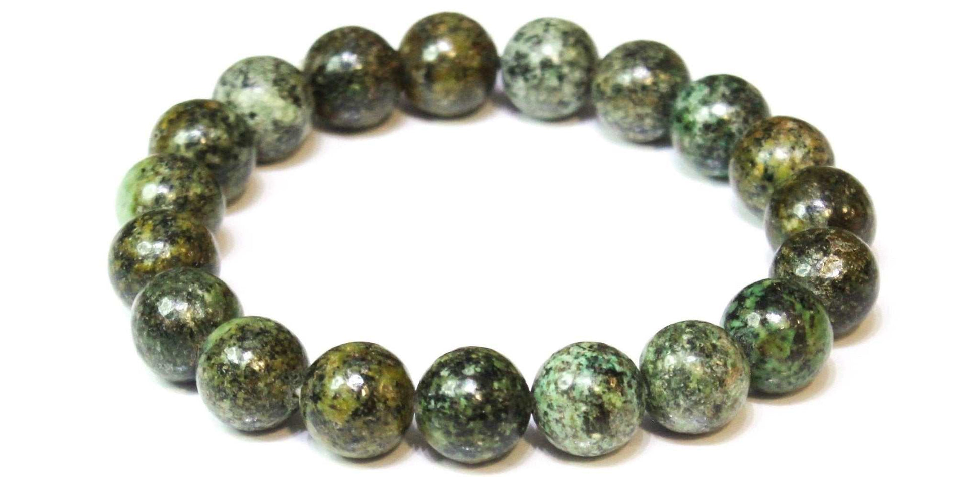 African Turquoise Round Bead Bracelet - Evolutionary Growth Sacred Crystals