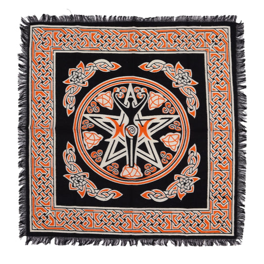 Esoteric Fringed Altar Cloth -  Earth Mother Midnightt Light