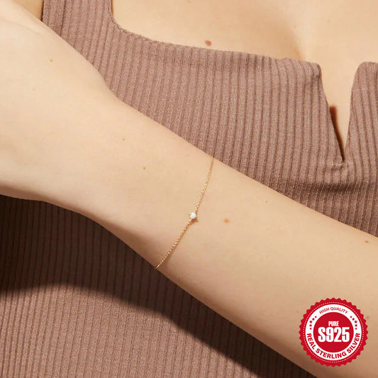 S925 Sterling Silver Opal Bracelet Midnightt Light