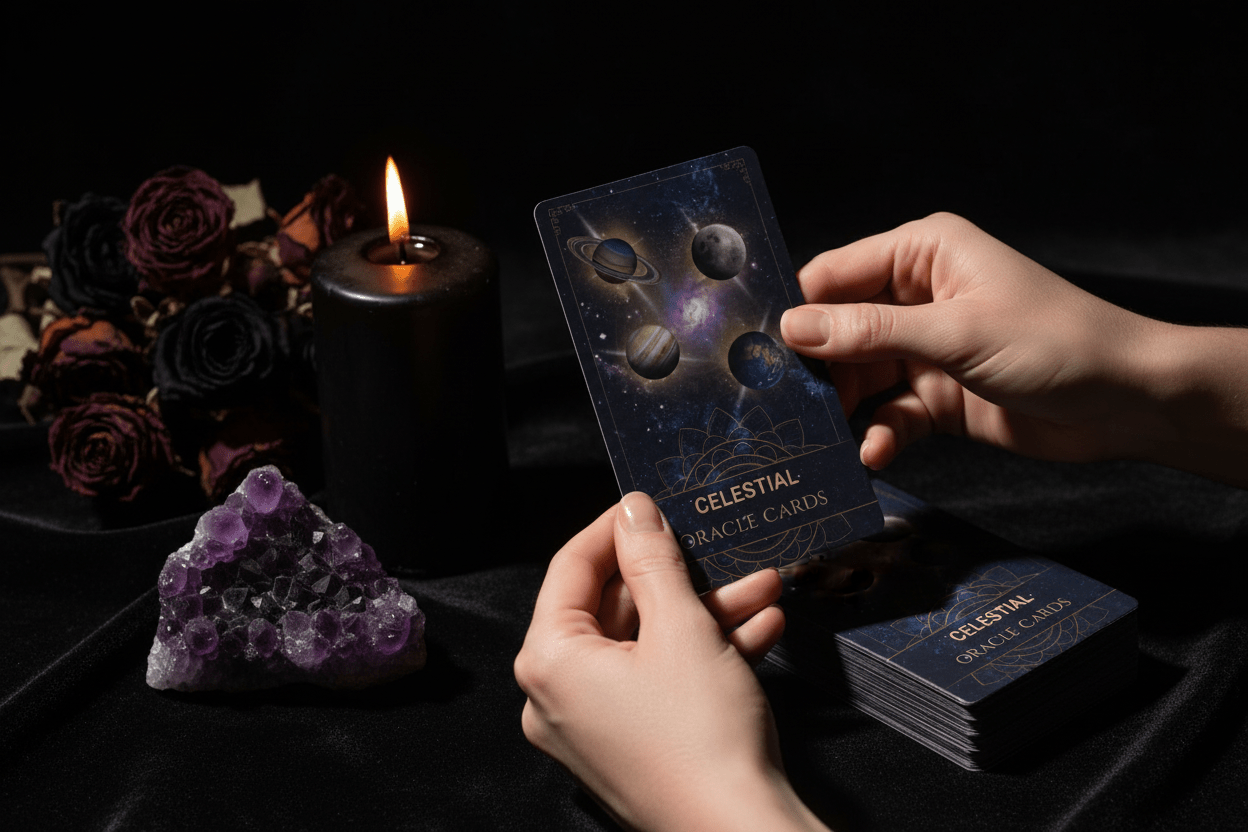 Celestial Energy Atlas Oracle Cards — In Use