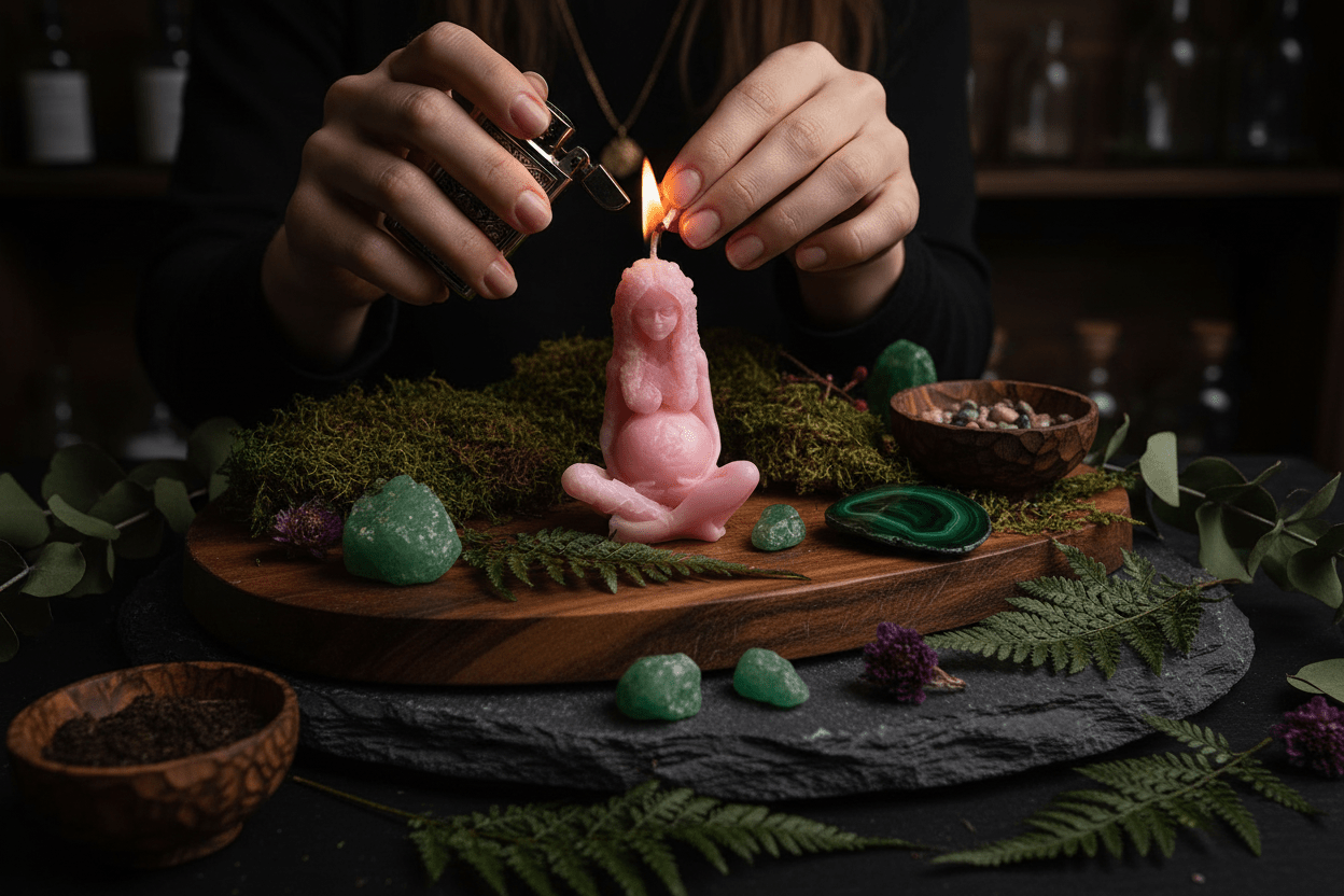 Gaia Candle In Use