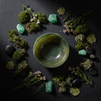 Green Agate Altar Offering Bowl - Flat Lay