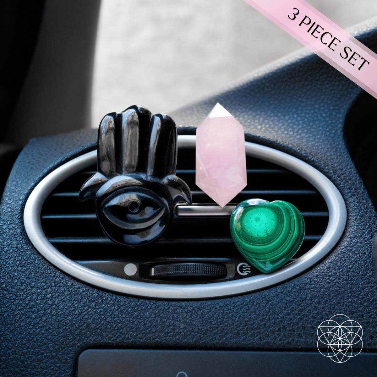 Hamsa Hand of Safe Travels: Aromatherapy Crystal Car Kit Conscious Items