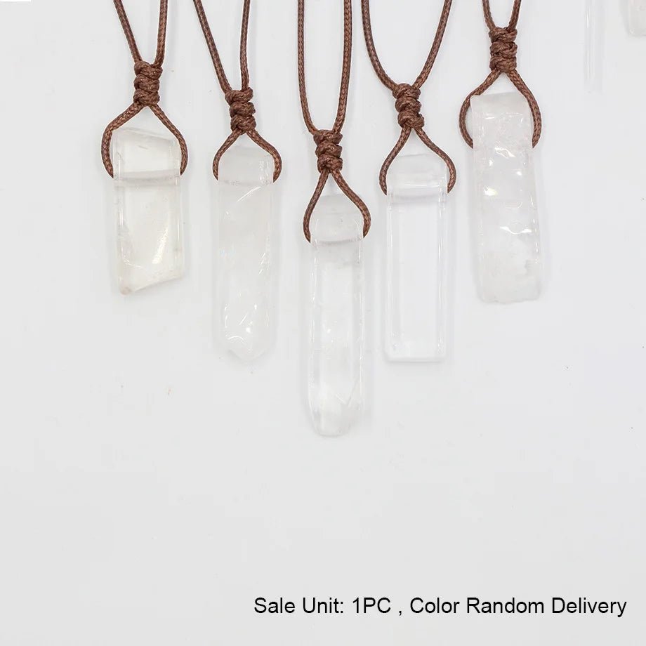 Healing Crystal Slice Pendant Necklaces Midnightt Light