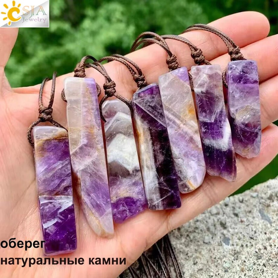 Healing Crystal Slice Pendant Necklaces Midnightt Light
