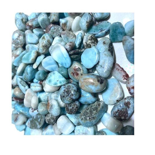 High Quality Natural Tumbled Larimar Crystal Midnightt Light