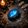Labradorite Palm Stone Crystal — Sacred to Hecate | Intuition, Protection & Inner Magic