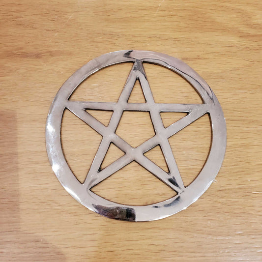 Plated Brass Pentacle Alter Tiles - Large Sacred Crystals