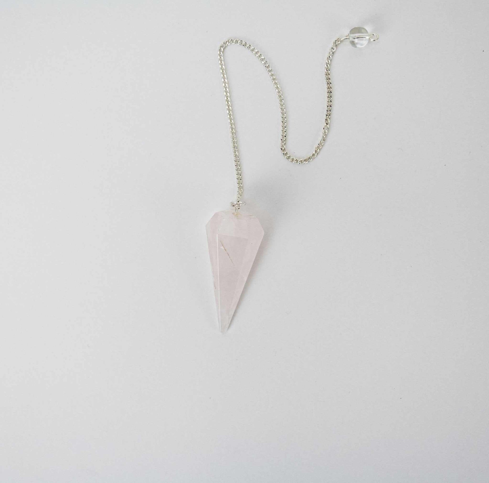 Rose Quartz Pendulum 6 sided point 1.5" Sacred Crystals
