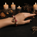 Rose Red Tiger's Eye Bracelet — On Wrist