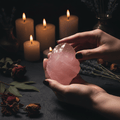 Rough Rose Quartz Crystal — In Use