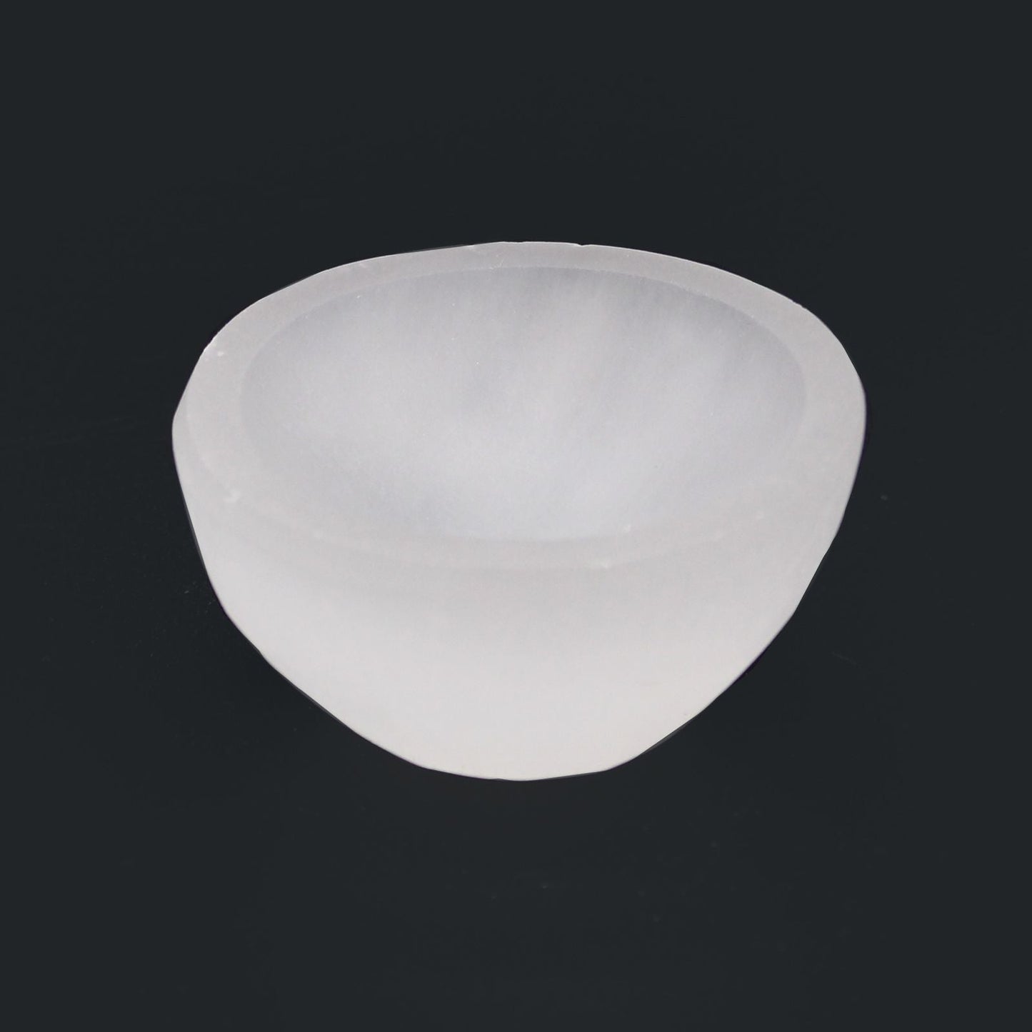 Selenite Round Bowl - 6cm Midnightt Light