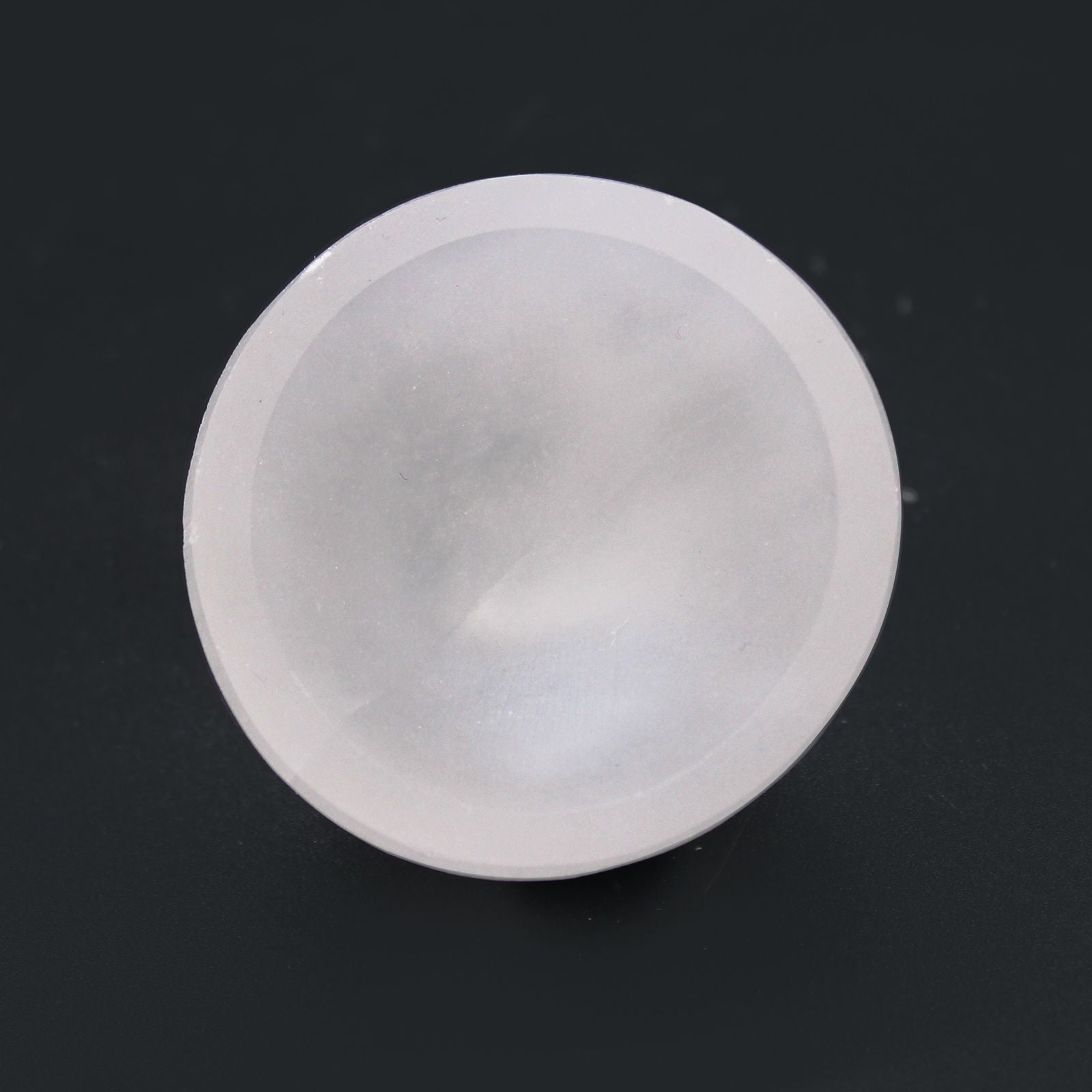 Selenite Round Bowl - 6cm Midnightt Light