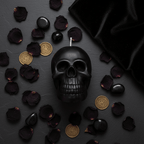Skull Ritual Soy Candle — Flat Lay