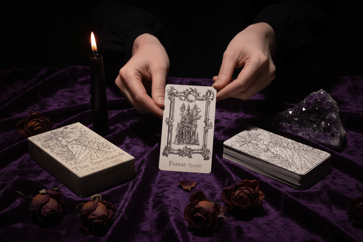 The Spellbook Oracle Cards — In Use