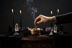 Copper Bowl In Use on Altar - Hands