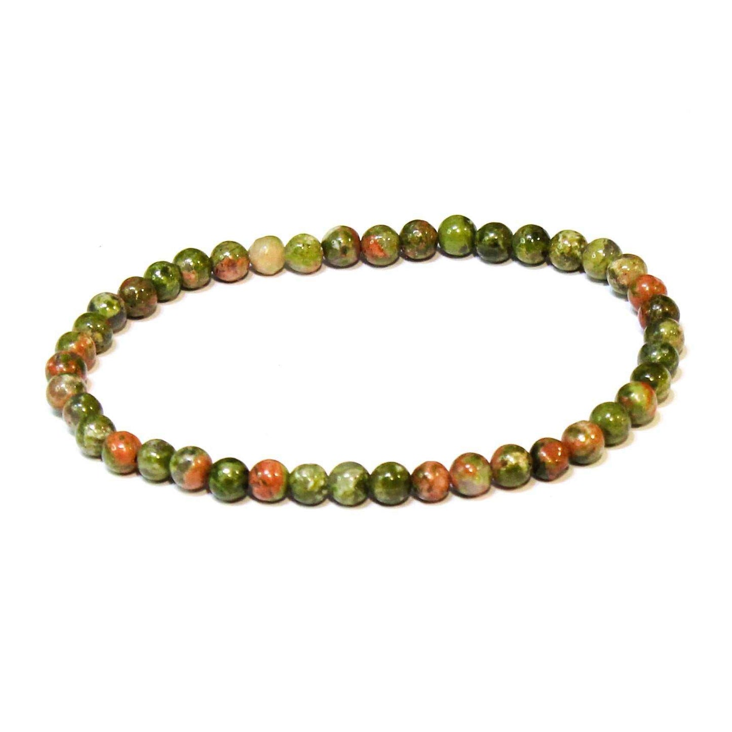 Unakite Round Bead Bracelet - Heart Guardian Sacred Crystals